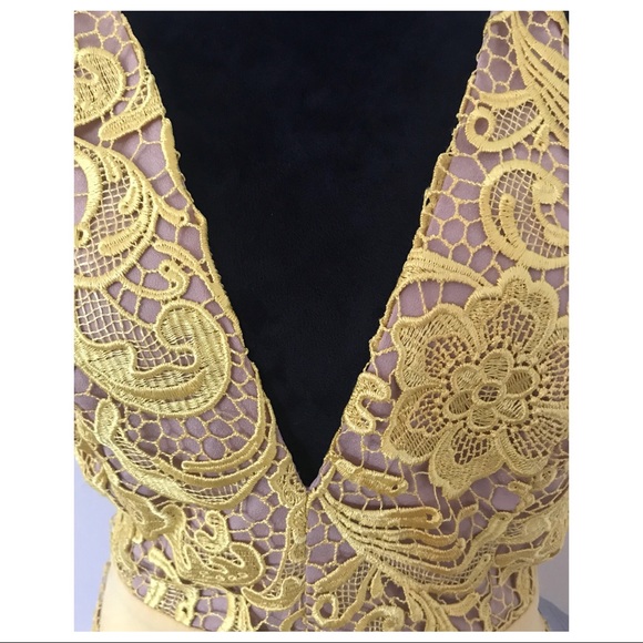 DRESS THE POPULATION LACE MINI DRESS - Picture 3 of 7